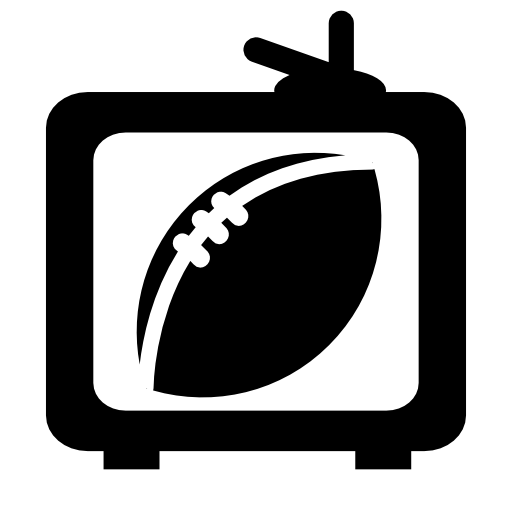 Rugby ball on tv monitor