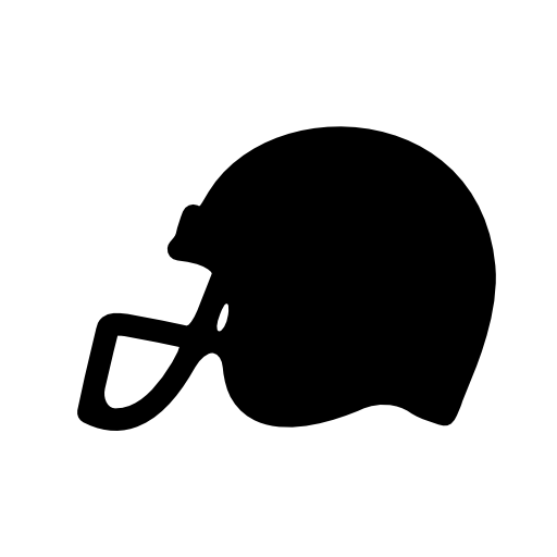 American football helmet side view black silhouette