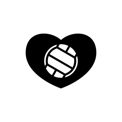 Volleyball ball in a heart
