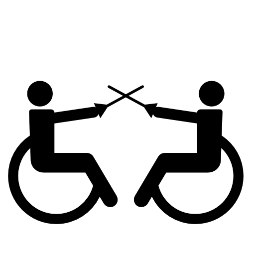 Paralympic swordplay silhouettes