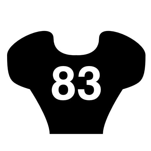 Rugby jersey with number 83