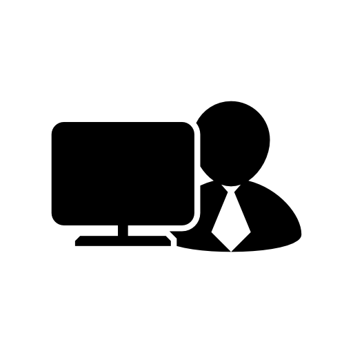 Worker in front of a computer monitor