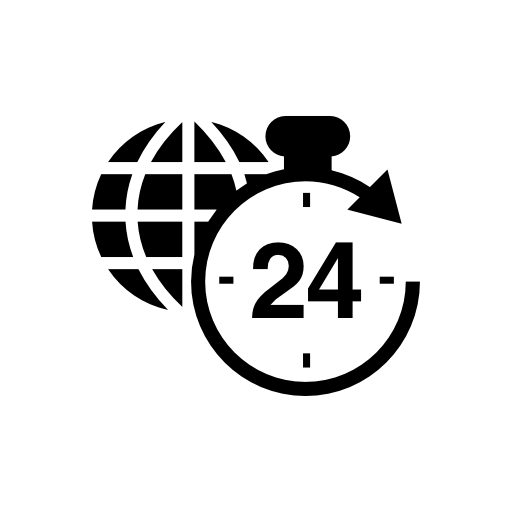 24 hours journalism symbol
