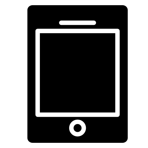 Computer tablet silhouette with white details