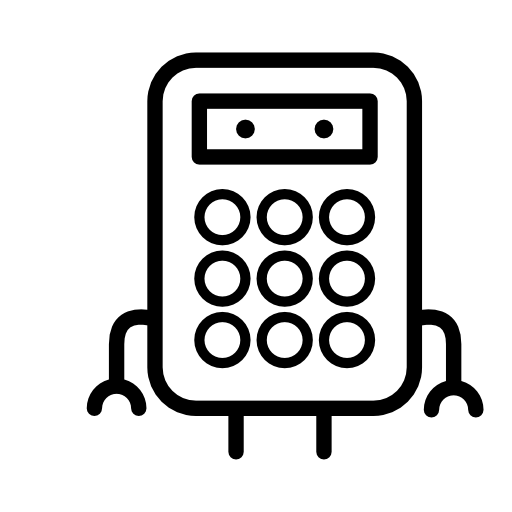 Cute calculator with eyes arms and legs