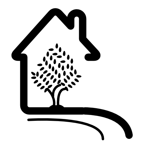 Rural hotel house with a tree