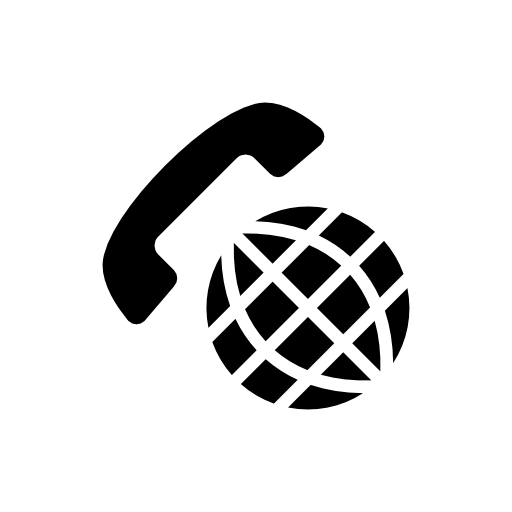 Auricular of a telephone and world shapes