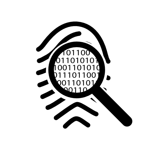 Viewing a fingerprint mark like binary code