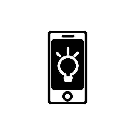 Cellular phone with light bulb symbol