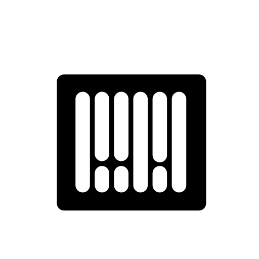 Black bars inside a rectangle, abacus tool, IOS 7 interface symbol
