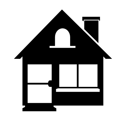 Stylish house silhouette with chimney
