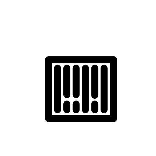 Black bars inside a rectangle, abacus tool, IOS 7 interface symbol