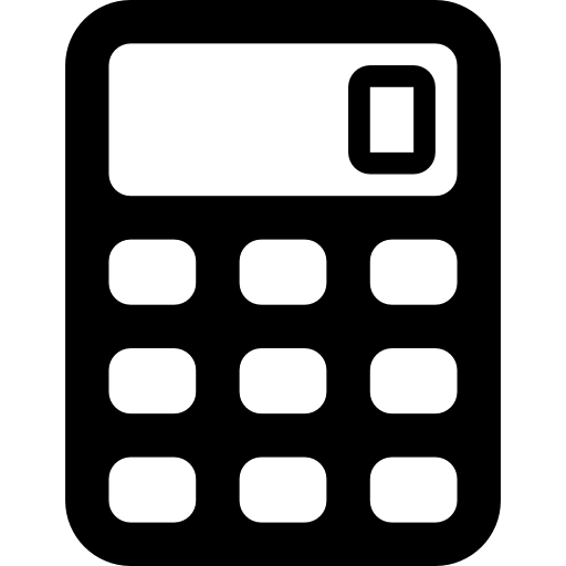 Calculator with rounded buttons
