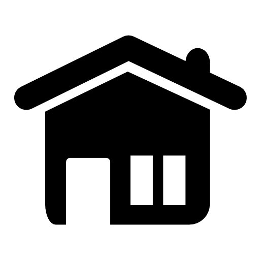 House with roof and chimney silhouette