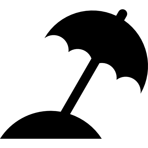 Beach umbrella black silhouette