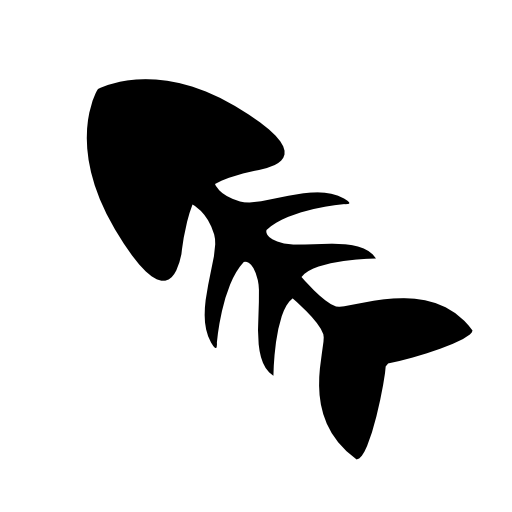 Black fish skeleton silhouette