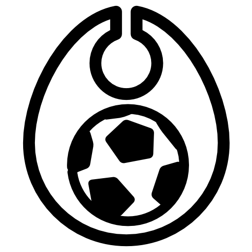 Baby bib with a soccer ball illustration