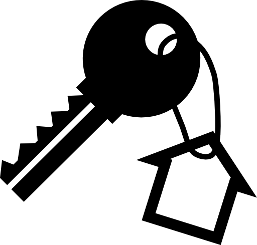 Key with a house shape hanging