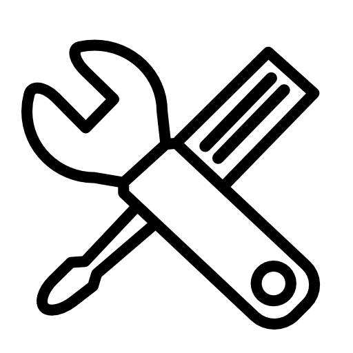 Wrench and screwdriver in a criss cross position
