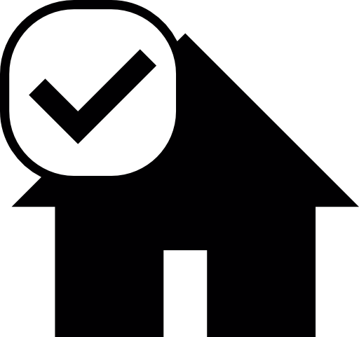 House silhouette with check mark