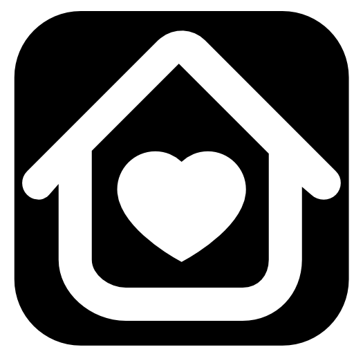 House outline with a white heart inside