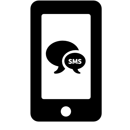Sms bubbles symbol on phone screen