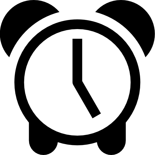 Clock of vintage design alarm symbol for interface