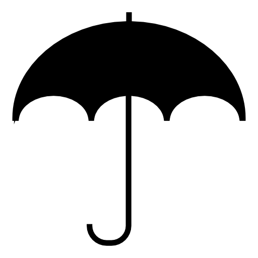 Umbrella black shape, IOS 7 symbol