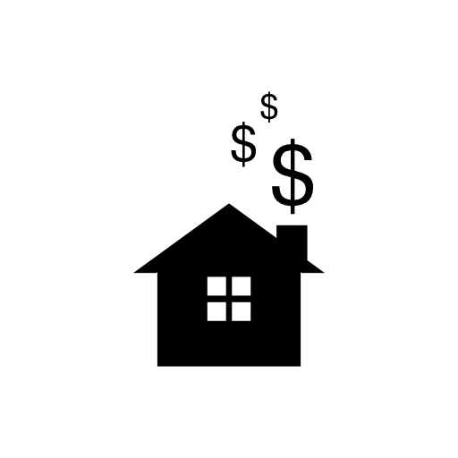 Real state property with dollars symbols