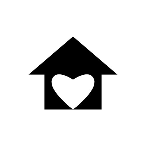 House with love heart shape