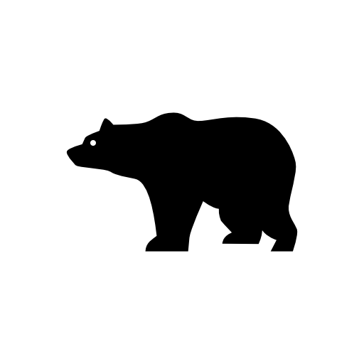 Bear side view silhouette