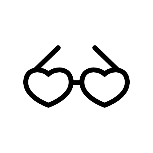 Reading lover glasses with hearts