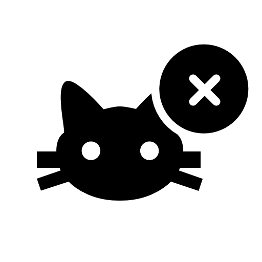 Cat face with cross sign