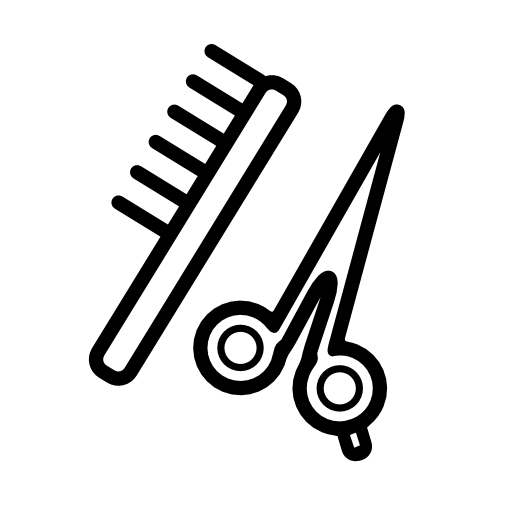 Scissors and comb outline