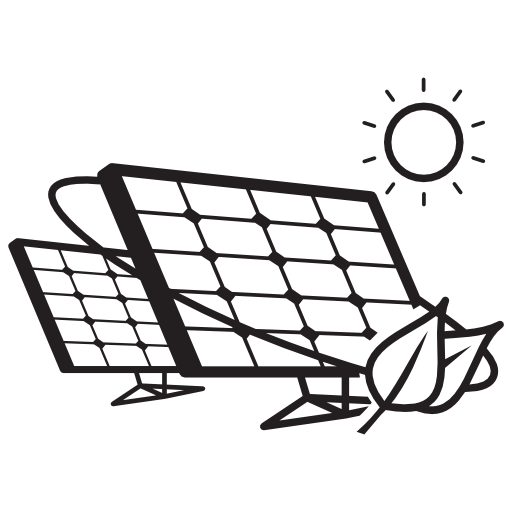 Ecological solar panels couple in sunlight