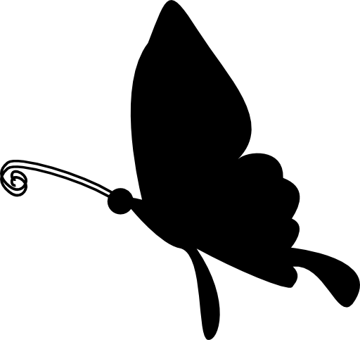 Butterfly flying silhouette