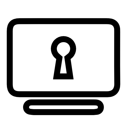 Monitor screen with keyhole shape