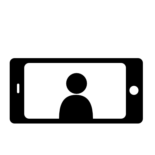 User image on phone screen in horizontal position