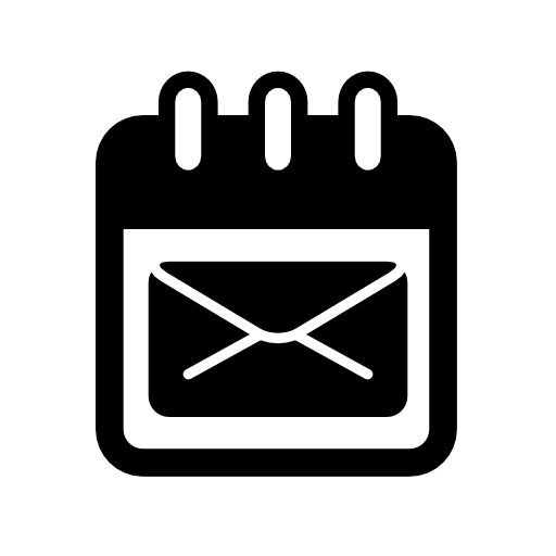 Email envelope on a calendar