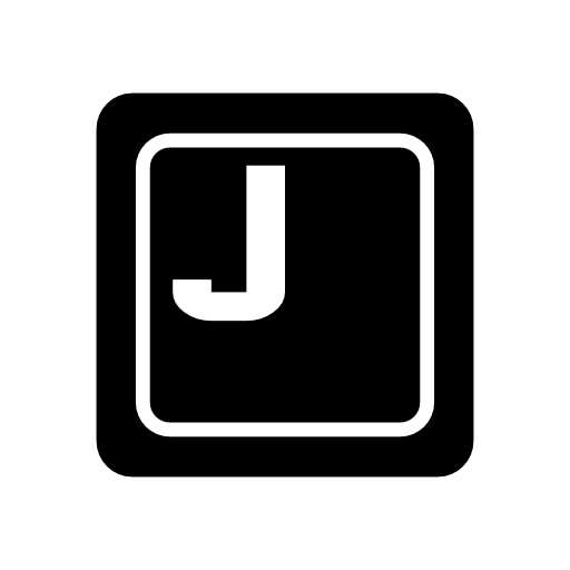 Keyboard key with J letter