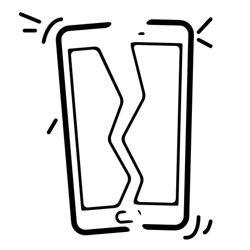 Broken phone in two parts