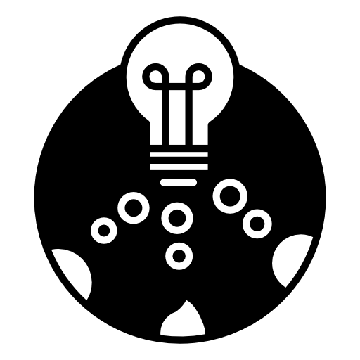 Light bulb in a circle with small circles