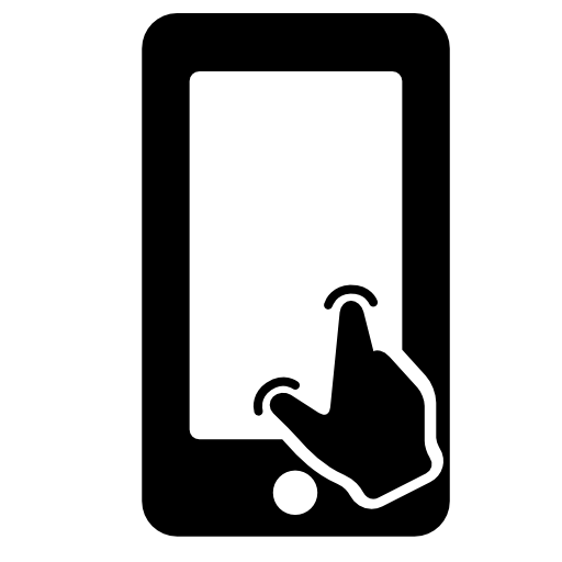 Phone with hand touching screen