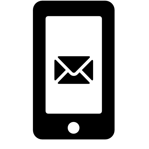 Email envelope back symbol on phone screen