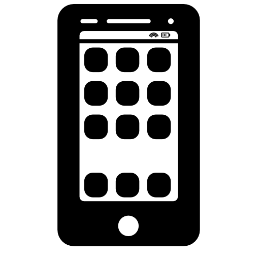 Phone with buttons on screen