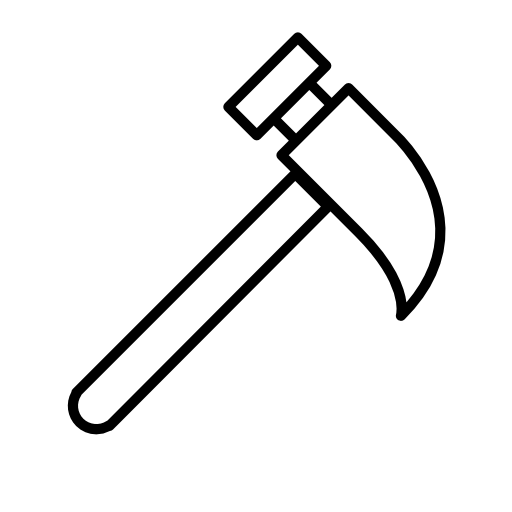 Hammer with point outline side view