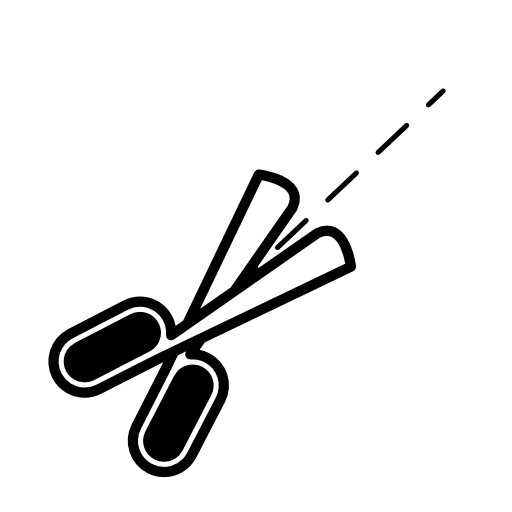 Scissor tool with broken lines