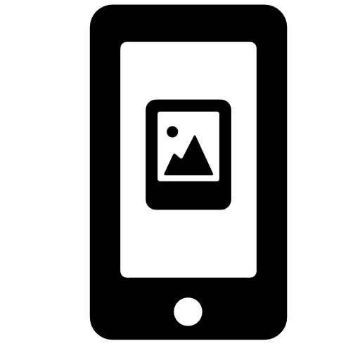 Polaroid image symbol on phone screen