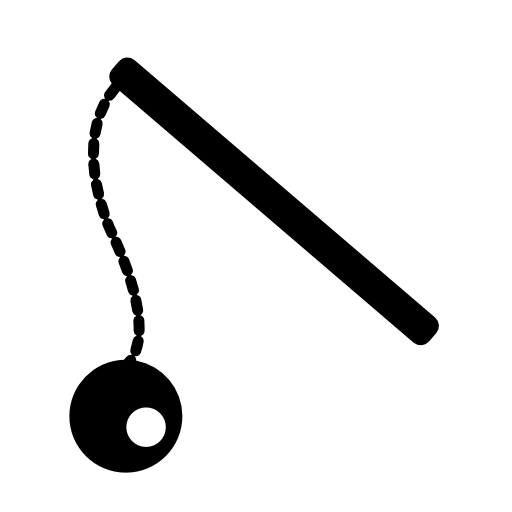Pets education tool with a ball hanging of a cord of a stick