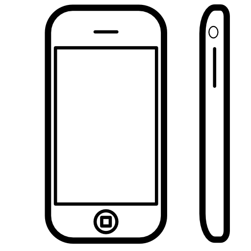 Phone of rounded shape from side and front view